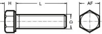 Sechskantschraube 1/2-20 UNF x 1 1/2 (ähnl. DIN 933)...