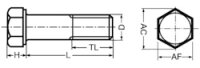 Sechskantschraube 1/4-20 UNC x 1 1/4  (ähnl. DIN...