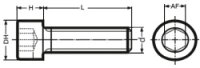 Zylinderschraube ISK 1/4-20 UNC x 7/8 Stahl Alloy schwarz...