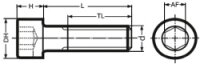 Zylinderschraube ISK 5/16-18 UNC x 2 Stahl Alloy schwarz...