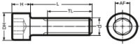 Zylinderschraube ISK 2-56 UNC x 7/8 Edelstahl A2 (18-8)