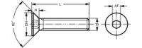 Senkkopfschraube ISK 4-40 UNC x 1/4 Stahl Alloy verzinkt