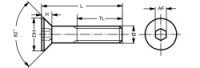 Senkkopfschraube ISK 10-24 UNC x 1 1/2 Stahl Alloy verzinkt