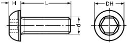 Linsenkopfschraube mit ISK 1/4-20 UNC x 1/4 Stahl Alloy schwarz brüniert