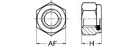 Sicherungsmutter  1/2-13 UNC Stahl Grade C (~10.9)  gelb...