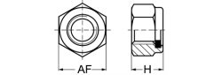 Sicherungsmutter  1/4-28 UNF Stahl Grade C (~10.9)  gelb verzinkt