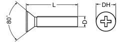 Senkschraube mit Kreuzschlitz PH 10-32 UNF x 5/8 Edelstahl A2