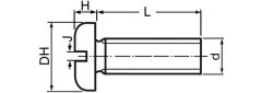 Linsenschraube mit Schlitz 8-32 UNC x 1/4 (ähnl. DIN 85) Stahl verzinkt