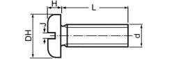 Linsenschraube mit Schlitz 1/4-20 UNC x 3/4 (ähnl. DIN 85) Edelstahl A2