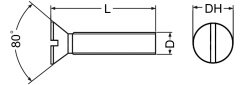 Senkschraube mit Schlitz 10-32 UNF x 3/4 (ähnl. DIN 963) Stahl verzinkt