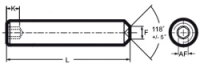 Gewindestift mit Innensechskant und Ringschneide 10-24...