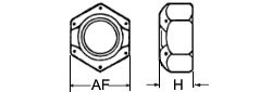 Ganzmetall Sicherungsmutter  1/4-20 UNC Stahl Grd.C verzinkt