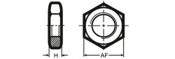 Sechskantmuttern niedrige Form  3/8-16 UNC Stahl Grd.5 verzinkt