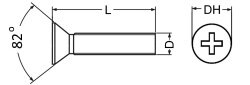 Senkschraube mit Kreuzschlitz PH 4-40 UNC x 1/4 Stahl verzinkt