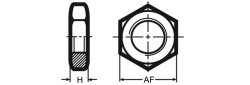 Sechskantmuttern niedrige Form  3/8-16 UNC Edelstahl A2
