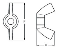 Flügelmutter  No. 10-32 UNF Edelstahl A2,...