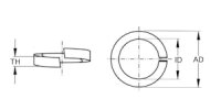 Federringe für Zylinderschrauben 3/8 Stahl blank