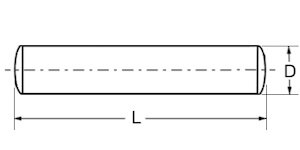 Zylinderstift 1/4 x 1 1/4, ASME B18.8.2 Stahl Alloy