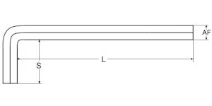 Innensechskantschlüssel 3/16 Stahl schwarz kurz