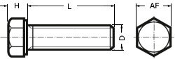 Sechskantschraube 7/8-14 UNF x 2, ASME B18.2.1 Stahl Grade 8  verzinkt gelb chromatiert
