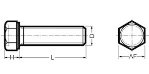 Sechskantschraube mit eingerücktem Kopf 10-24 UNC x 3/8 Stahl verzinkt