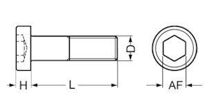 Zylinderschraube mit ISK, niedriger Kopf 1/4-20 UNC x 1/4 Stahl Alloy schwarz brüniert